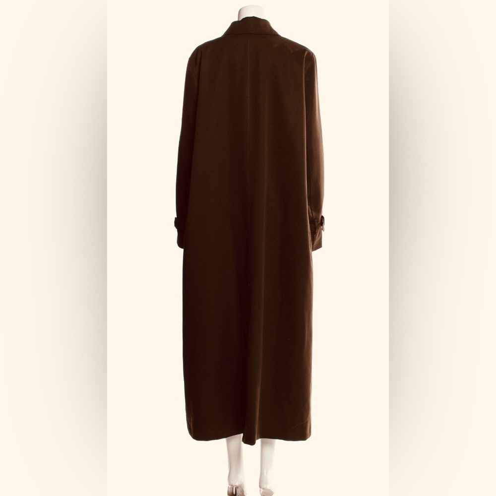 BURBERRY CHOCOLATE BROWN WOOL COAT  XL ZIPOUT LINING EXCELLENT &  GARMENT BAG - Picture 6 of 17